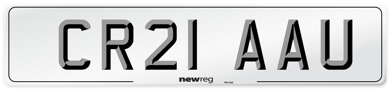CR21 AAU Number Plate from New Reg